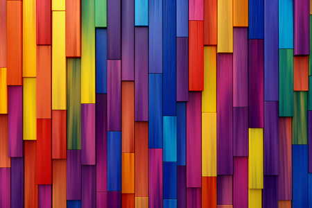 Colorful wooden fence background,の素材