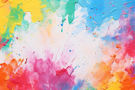 abstract background of colorful oil paint strokes on white paper close upの素材