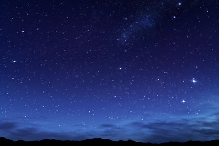 Night sky with stars and milky way. Night sky background.の素材