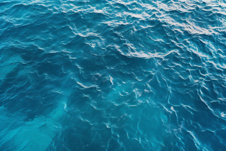 Blue sea water surface texture background. Close up of sea water surface.の素材