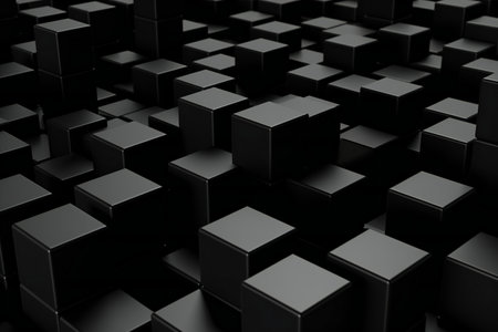 Abstract black cubes background,の素材