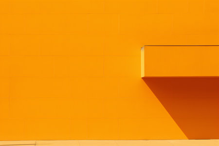 Orange wall of modern building. Abstract background and texture for design.の素材