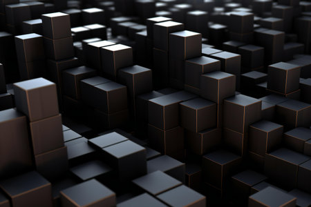 Abstract of black cubes. Futuristic background with cubes.の素材