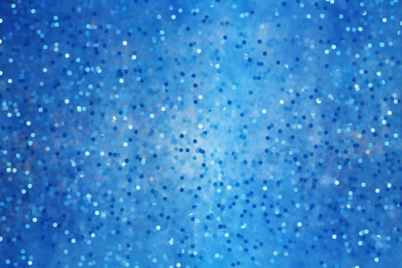 Abstract blue background with bokeh defocused lights and stars.の素材