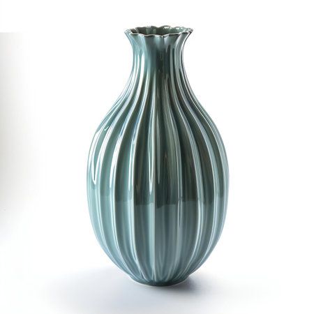 Ceramic vase isolated on white background.の素材