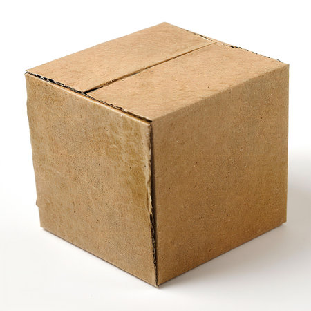 Cardboard box isolated on white backgroundの素材