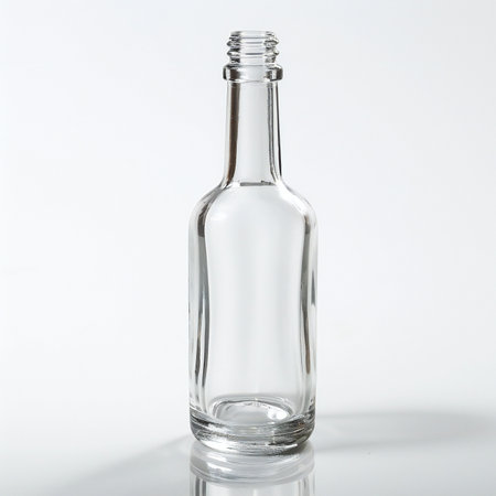 Glass bottle of vodka on a white background. Isolated object.の素材
