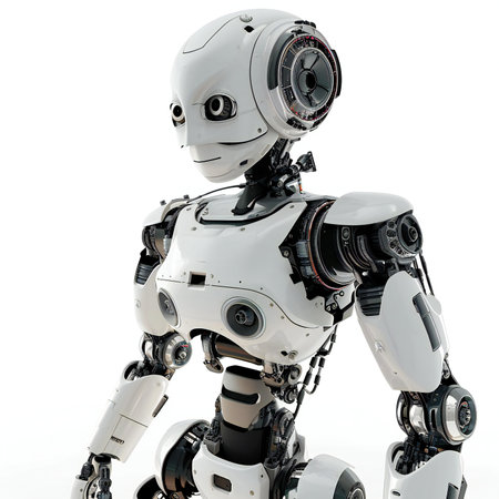 humanoid robot isolated on white backgroundの素材