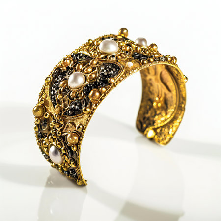 Jewelry ring with precious stones on a white background, close upの素材