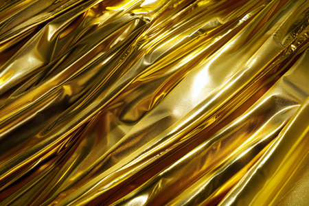 golden satin fabric as a background, closeup of photoの素材
