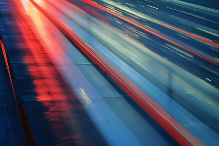 Motion blur of moving car at high speed in the city, motion blurの素材
