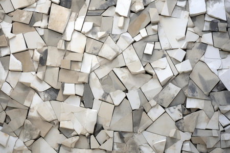 Broken tile wall texture background for interior exterior decoration and industrial construction concept design.の素材