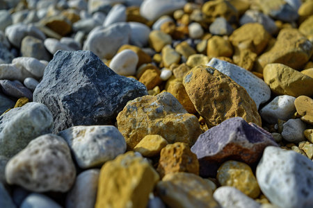 colored pebbles on the seashore, close-upの素材