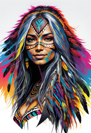 Beautiful african american woman with creative make-up.の素材