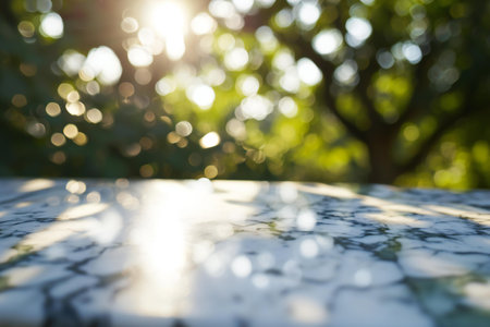 Defocused abstract background with bokeh lights and shadow of treeの素材
