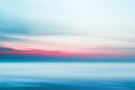 Colorful sunset on the sea. Abstract background. Long exposure.の素材