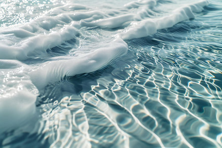 Close up of water surface with waves and ripples. Natural backgroundの素材