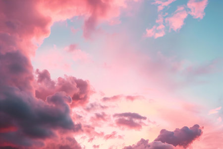 Colorful sky with cloud at sunset background. Nature abstract background.の素材