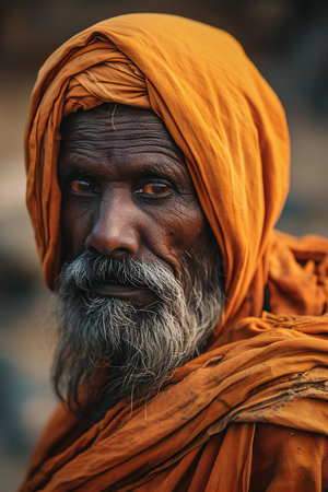 Sadhu in Pashupatinath temple.の素材