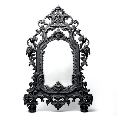 Antique mirror isolated on a white background.の素材