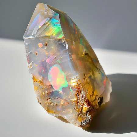 multicolored quartz semigem geode crystals geological mineral isolatedの素材