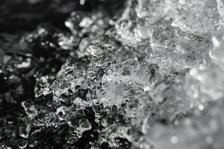 abstract background of water splashes on a black background close upの素材