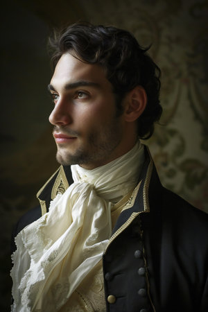 Portrait of a young man in the baroque style.の素材