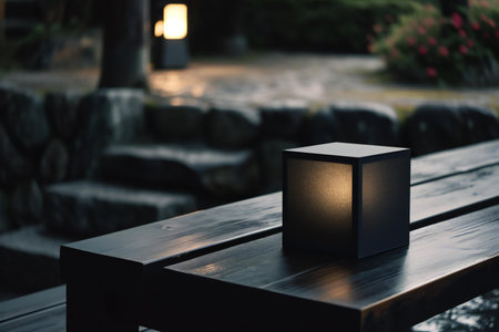 Black candle on wooden table in coffee shop - vintage effect style picturesの素材