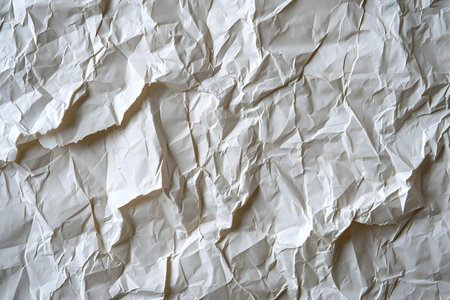 White crumpled paper background. Texture of crumpled paper.の素材