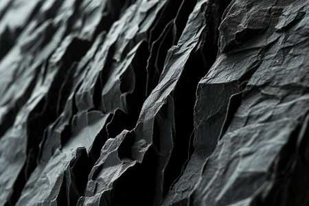 close up of black stone texture, abstract natural background, dark toneの素材