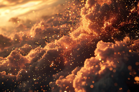 Fiery explosion. Abstract space background.の素材