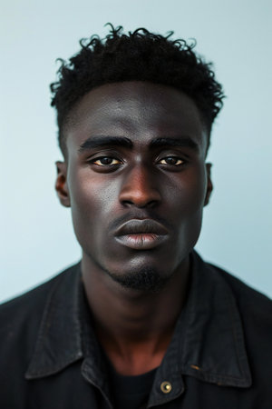 Portrait of a handsome african american man looking at cameraの素材