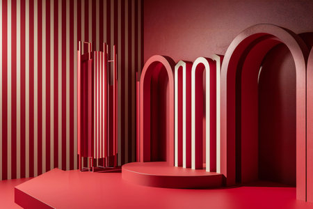 minimal geometric forms, podium for product display.の素材