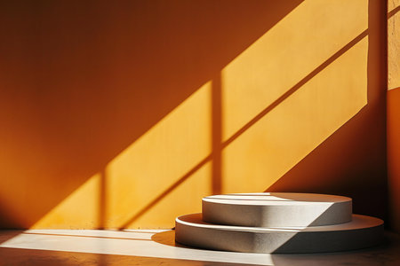 abstract minimal scene with empty podium for product displayの素材
