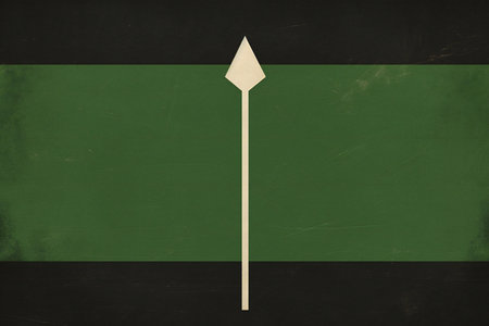 Paper arrow against green chalkboard with copy space for text or imageの素材
