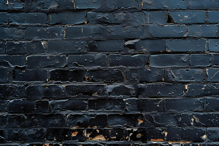 Old black brick wall. Grunge texture. Background for design.の素材