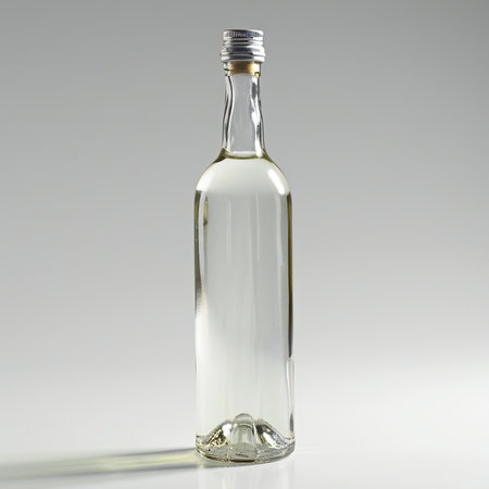 Olive oil bottle on a white background.の素材