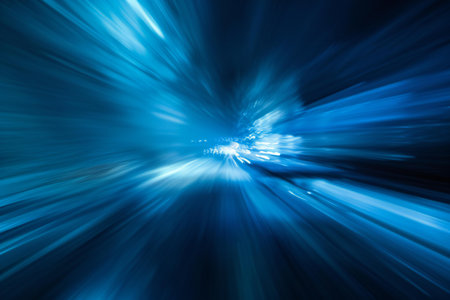 abstract blue background with some smooth lines in it and some motion blurの素材