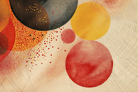 abstract background with circles and dots in grunge style, textureの素材