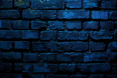 Dark blue brick wall texture. Abstract background and texture for design.の素材