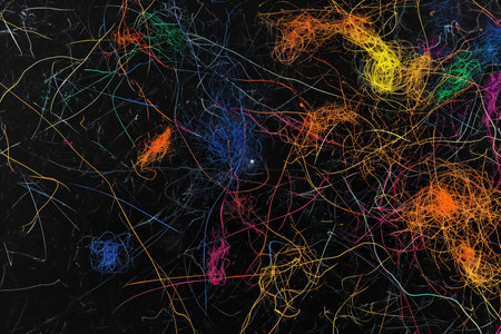 abstract fractal on a black backgroundの素材