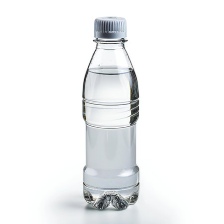 Plastic bottle of water isolated on white background.の素材