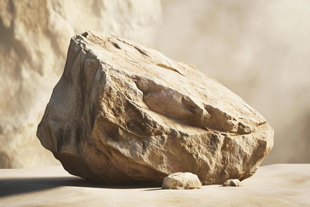 Large stone on the floor in the desert.の素材