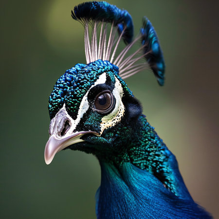 Portrait of beautiful peacock bird (Pavo cristatus)の素材