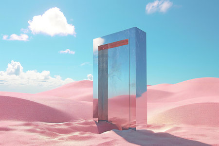 Door in the desert. Conceptual image.の素材