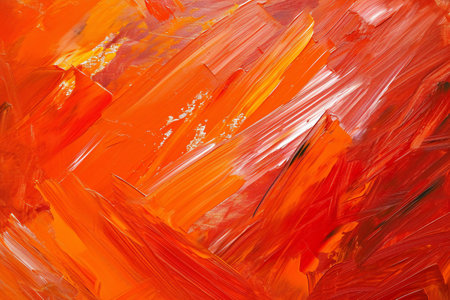 abstract background of oil paint in red and orange colors close upの素材