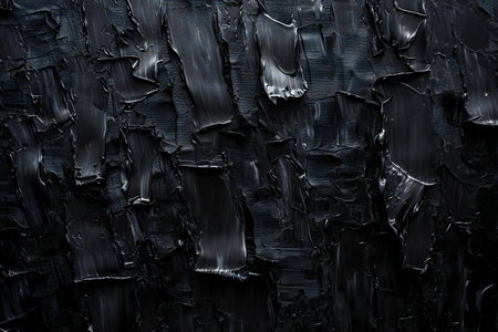 Black paint on a black background. Abstract background for design. Texture.の素材