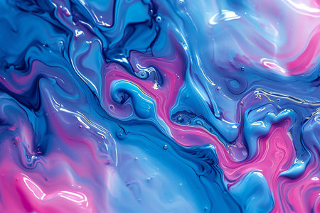 abstract background of blue and pink paint mixing in water, macroの素材