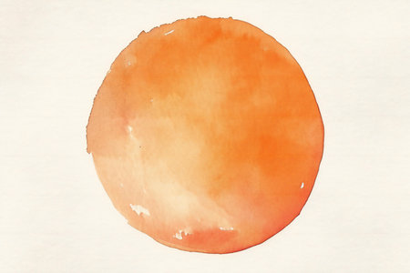 Watercolor circle on white paper. Hand drawn watercolor illustration.の素材