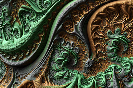 Abstract fractal. Fractal art background for creative design. Decoration for wallpaper, desktop, poster, cover booklet. Print for clothes, t-shirt. Creative illustration for designの素材